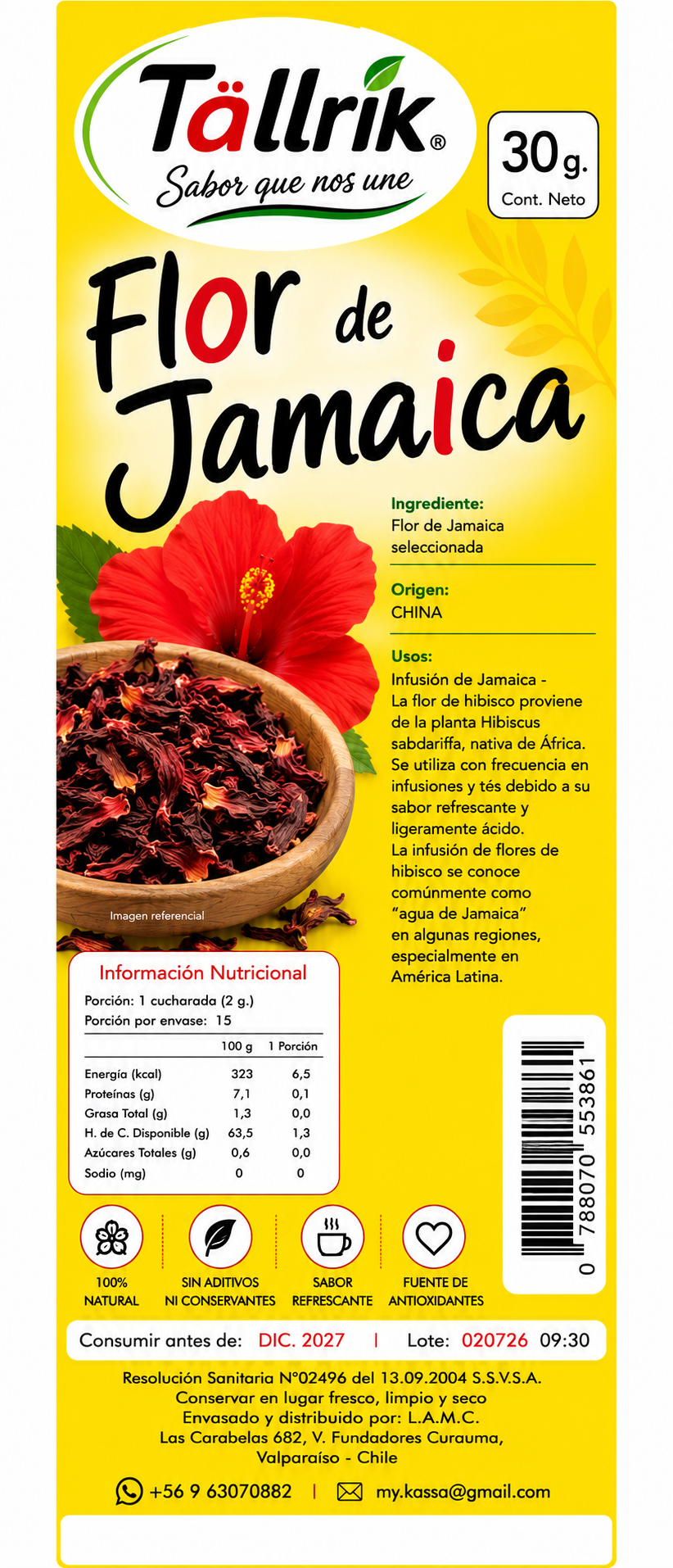 Etiqueta de Flor de Jamaica Tallrik